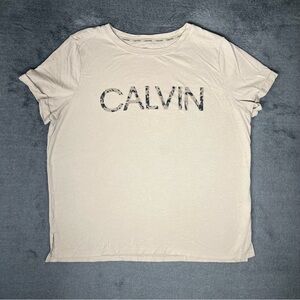 Cream Calvin Klein Casual Y2K Neutral Camo Relaxed Everyday Basic Logo Tee